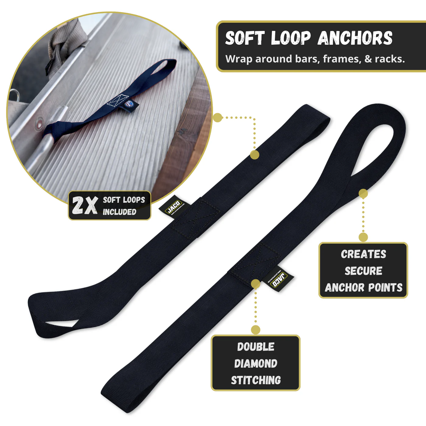 Retractable Ratchet Straps - 1" x 15 ft (1,760 lbs Break Strength) | Auto Self Retracting Cargo Tie Down Strap Set - Image 10