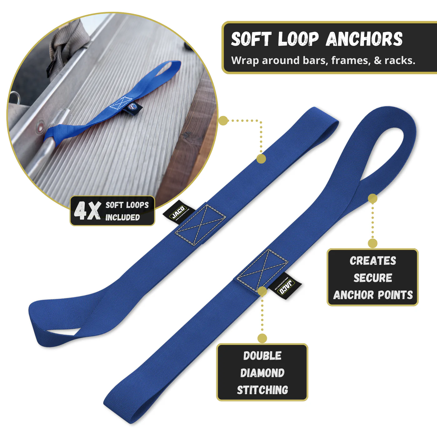 Retractable Ratchet Straps - 1" x 15 ft (1,760 lbs Break Strength) | Auto Self Retracting Cargo Tie Down Strap Set - Image 20