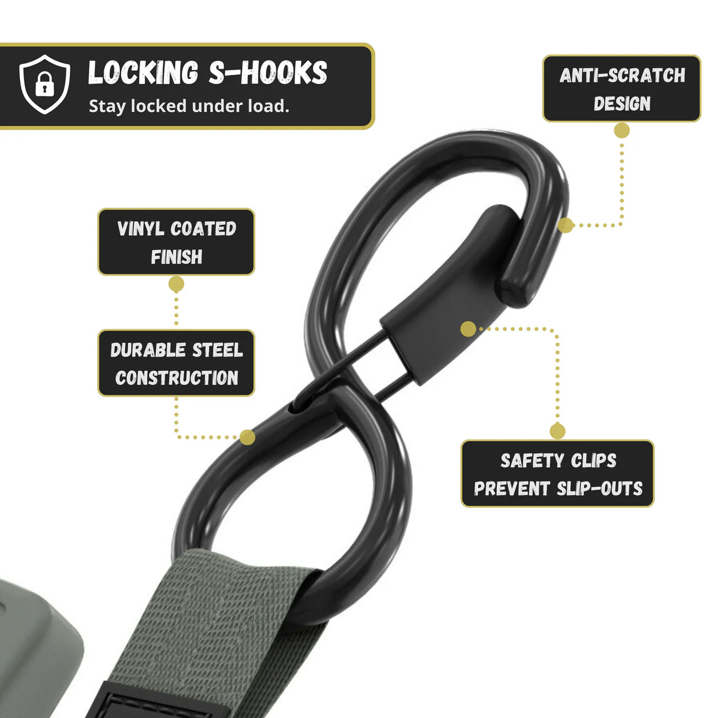 Retractable Ratchet Straps - 1" x 15 ft (1,760 lbs Break Strength) | Auto Self Retracting Cargo Tie Down Strap Set - Image 26