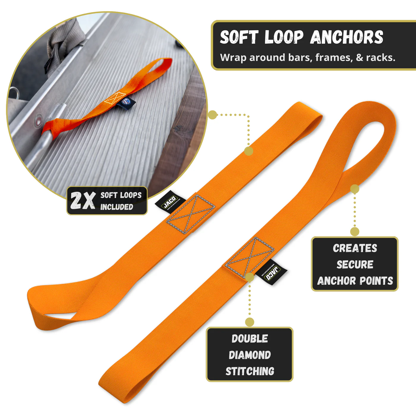 Retractable Ratchet Straps - 1" x 15 ft (1,760 lbs Break Strength) | Auto Self Retracting Cargo Tie Down Strap Set - Image 40