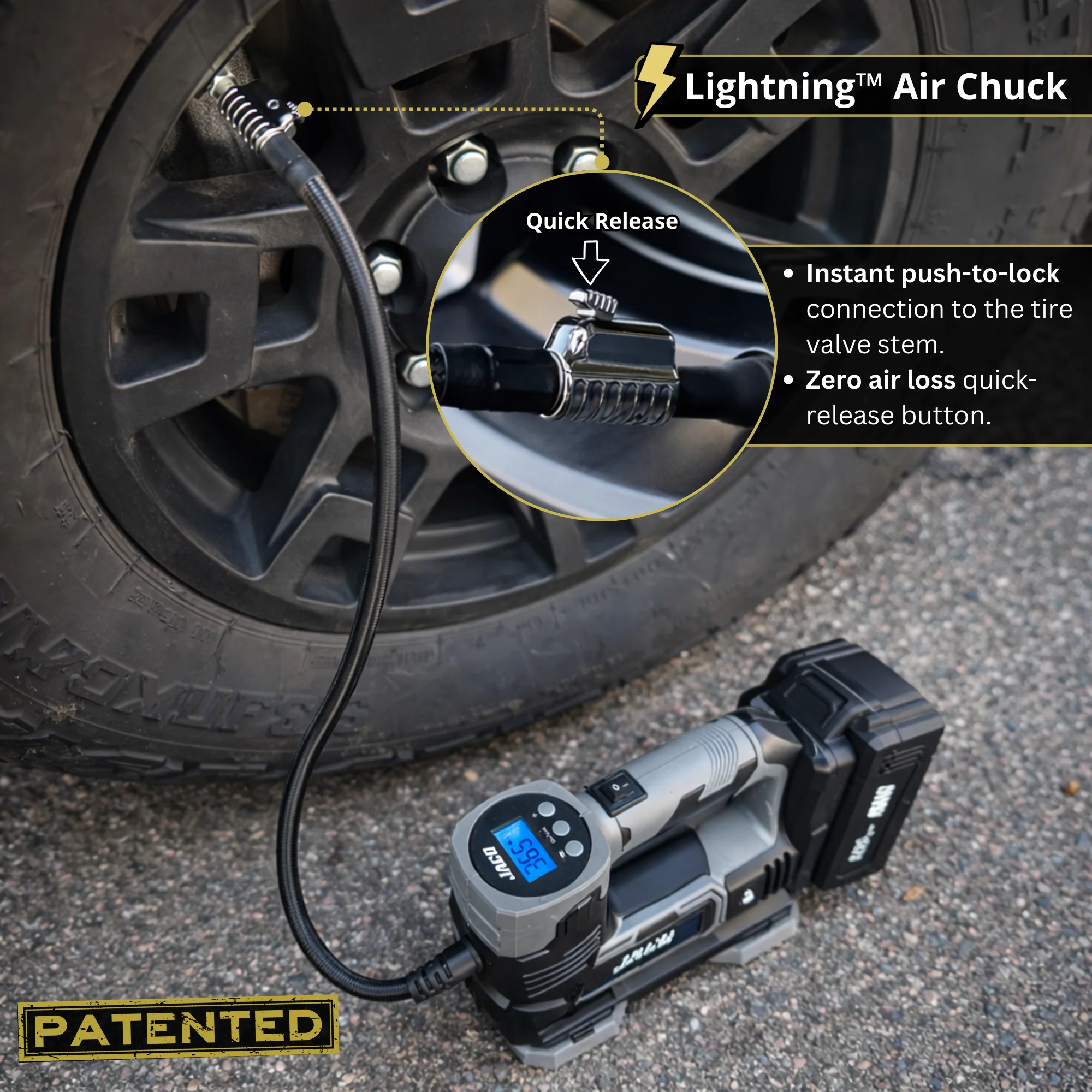20V Cordless Tire Inflator Air Compressor | with 3.0Ah Max Lithium-Ion Battery - Image 5