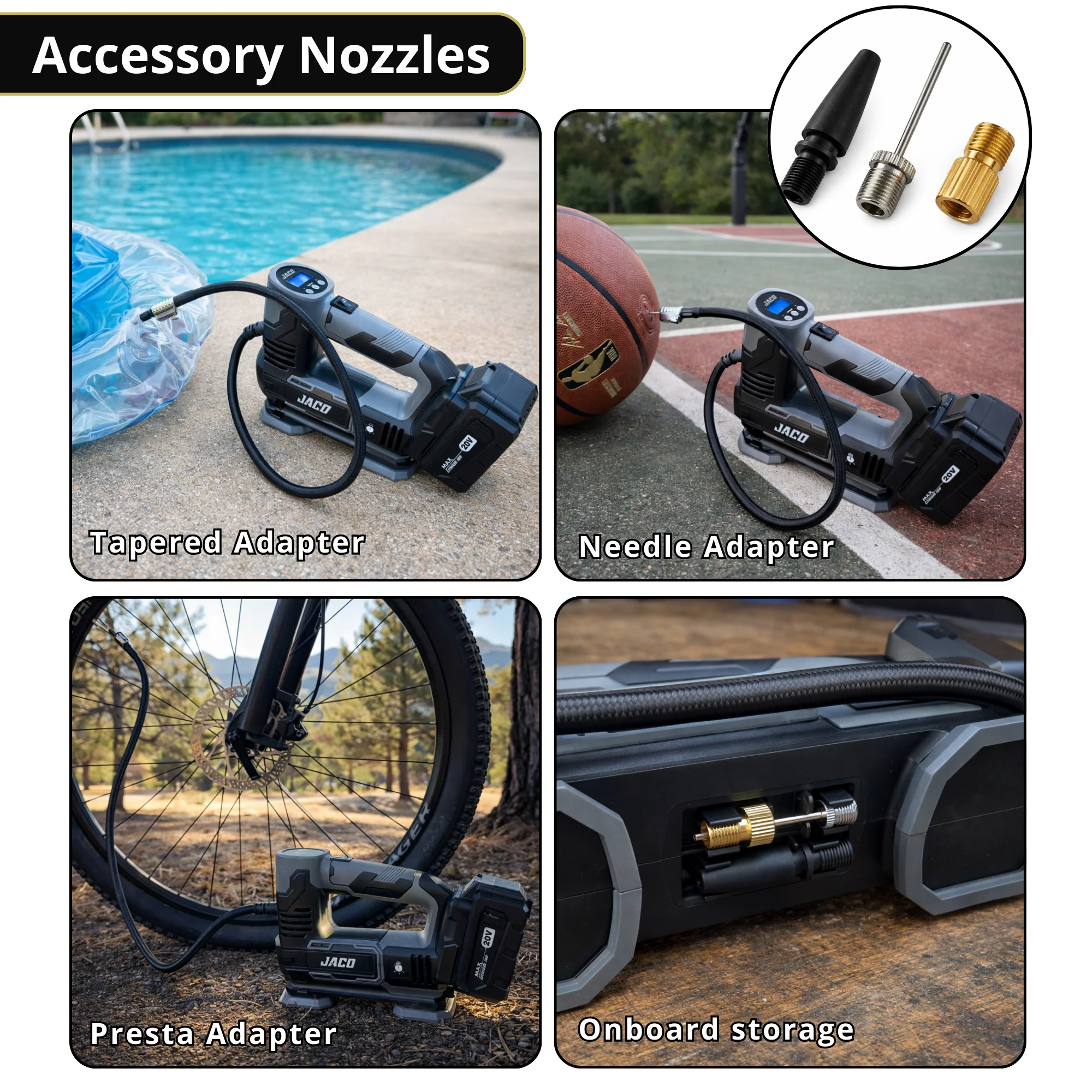 20V Cordless Tire Inflator Air Compressor | with 3.0Ah Max Lithium-Ion Battery - Image 7