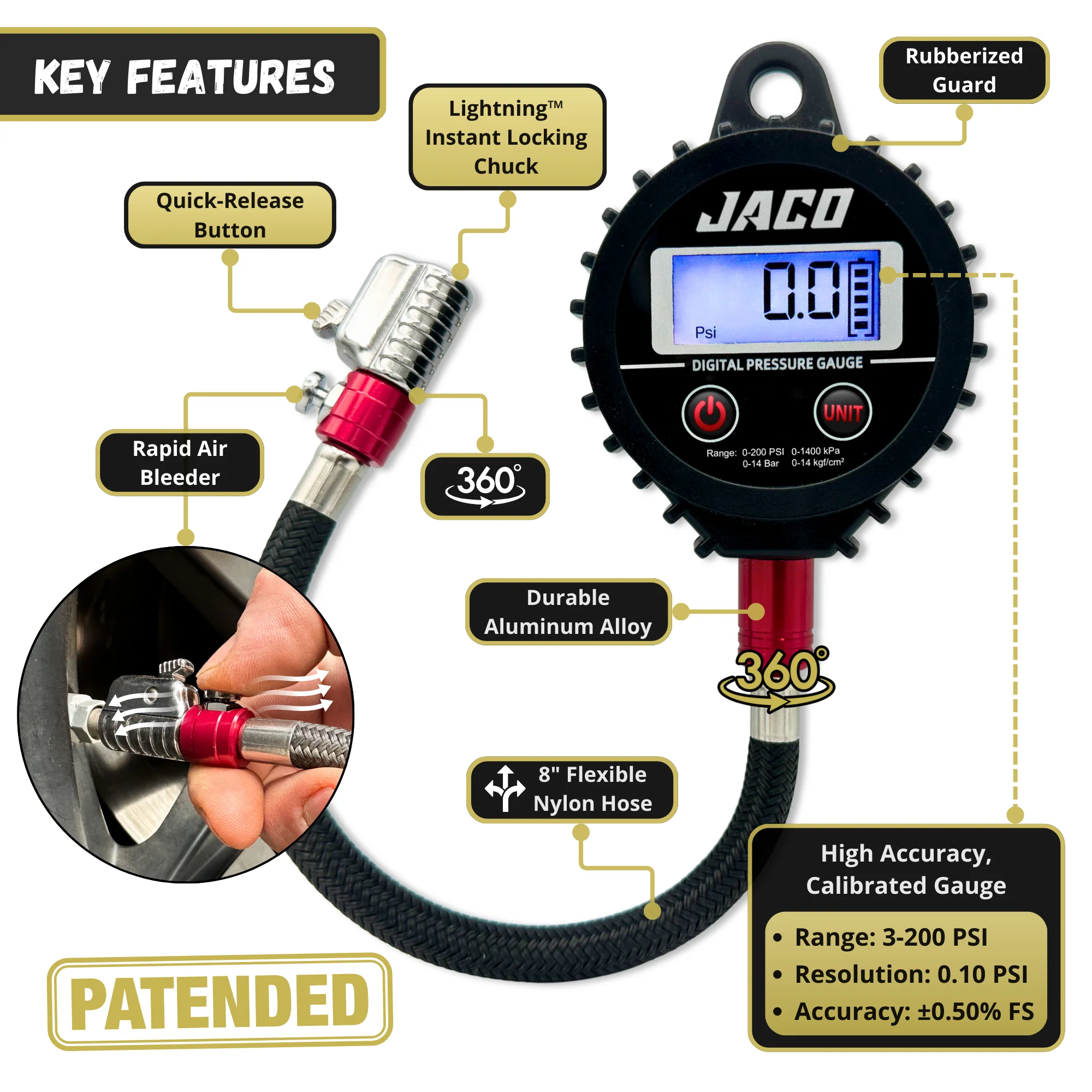 ElitePro-X Digital Tire Pressure Gauge with Lightning™ Chuck - Image 4