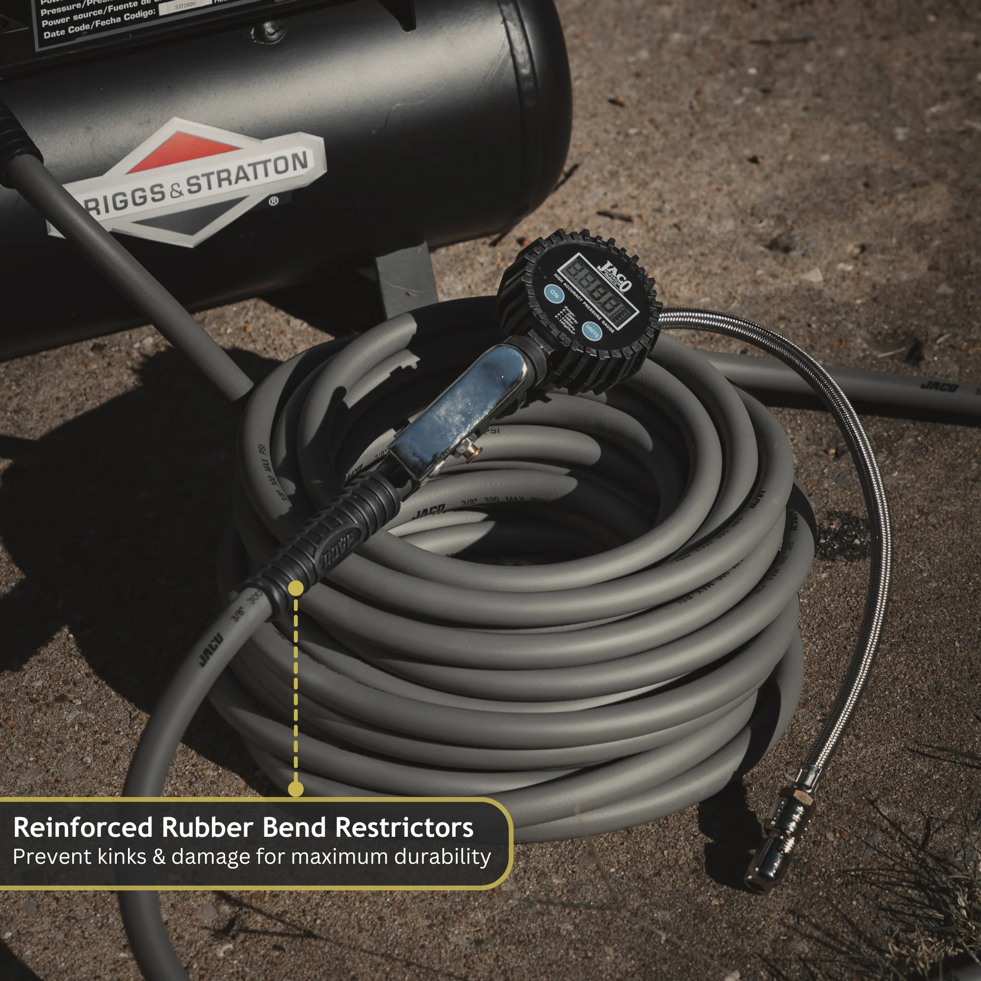 FlexPro™ Hybrid Air Hose (3/8" x 50 ft) | Dual 1/4" M-NPT Fittings (Storm Gray) - Image 3