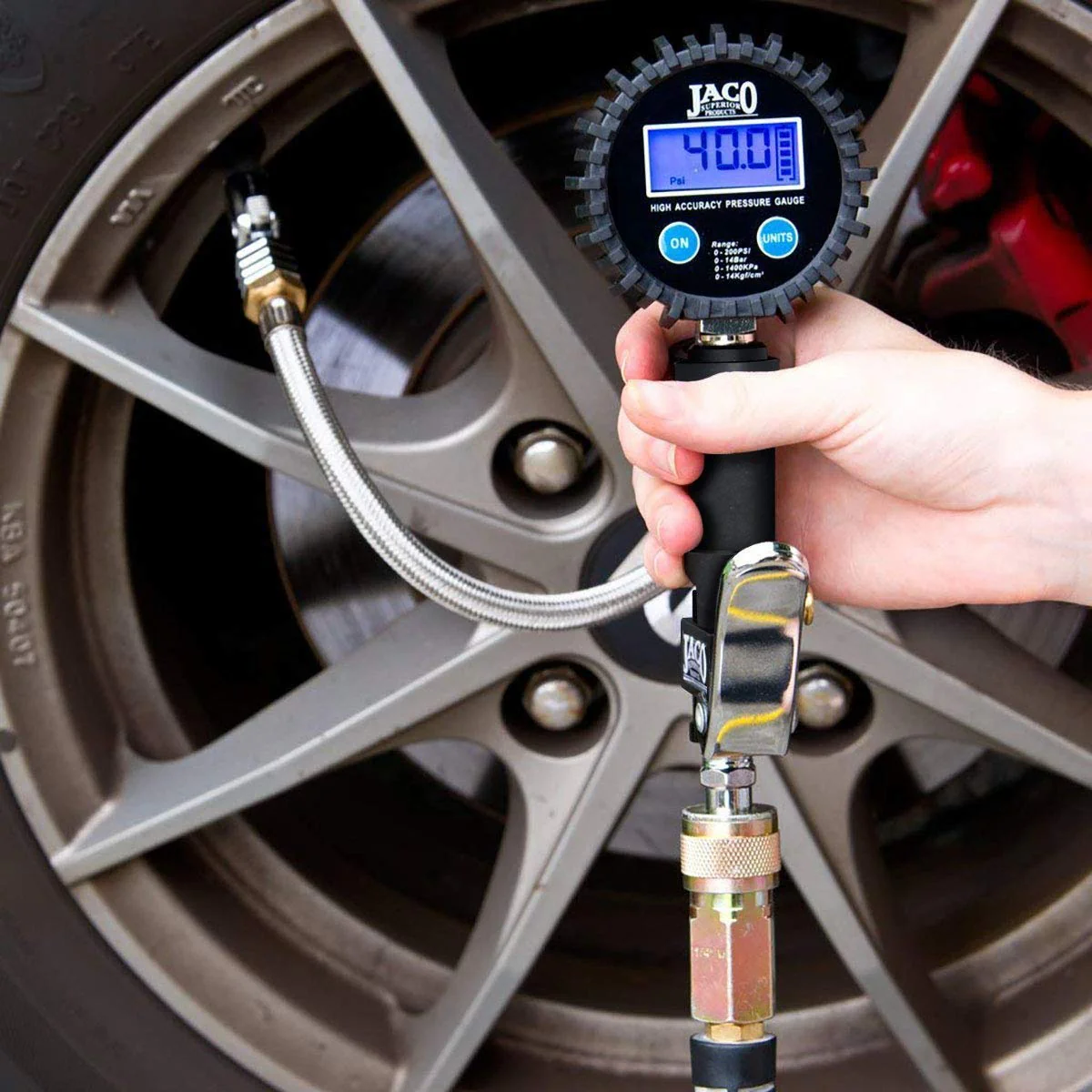 FlowPro® Digital Tire Inflator Gauge with Lock-on Dually Air Chuck - 200 PSI (Bundle) - Image 3