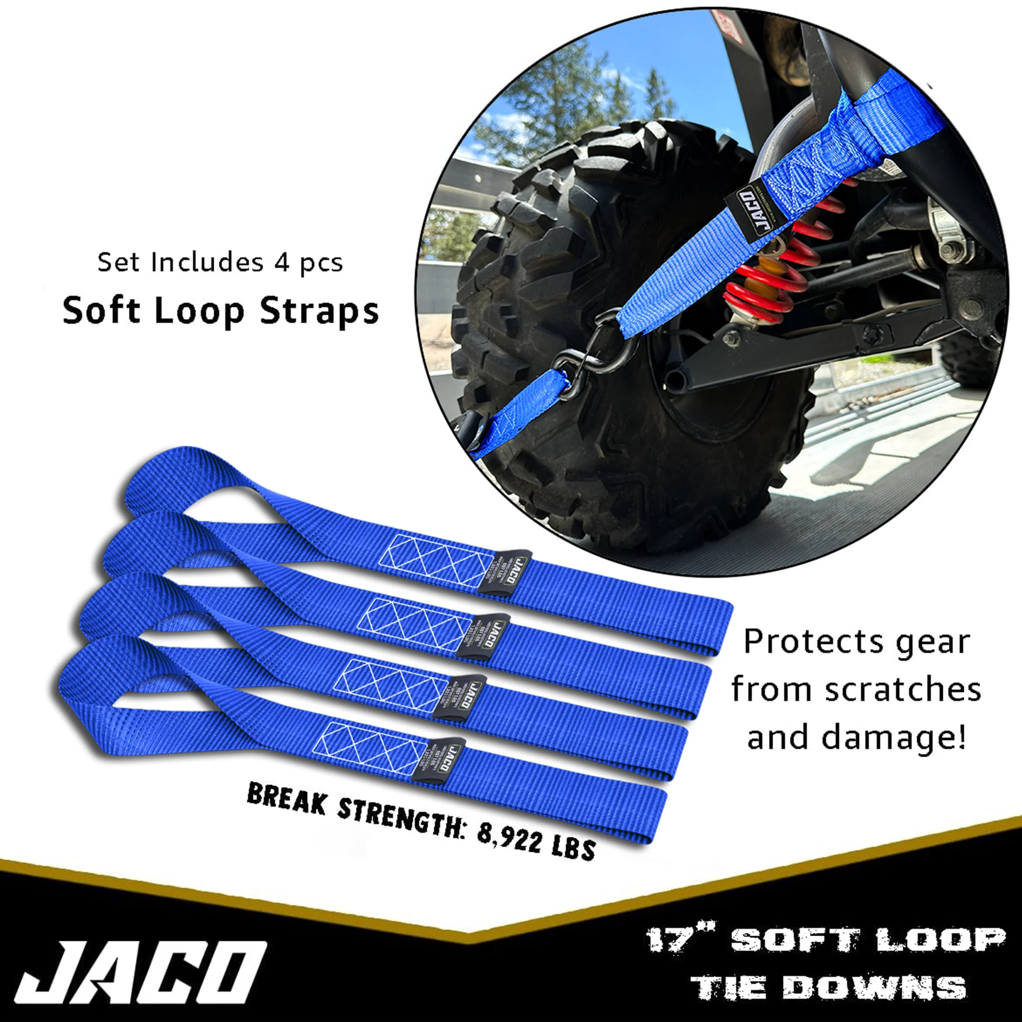 Heavy Duty Ratchet Tie Down Straps with Soft Loops (1.6" x 8 ft) | AAR Certified Break Strength (5,208 lbs) - Image 27