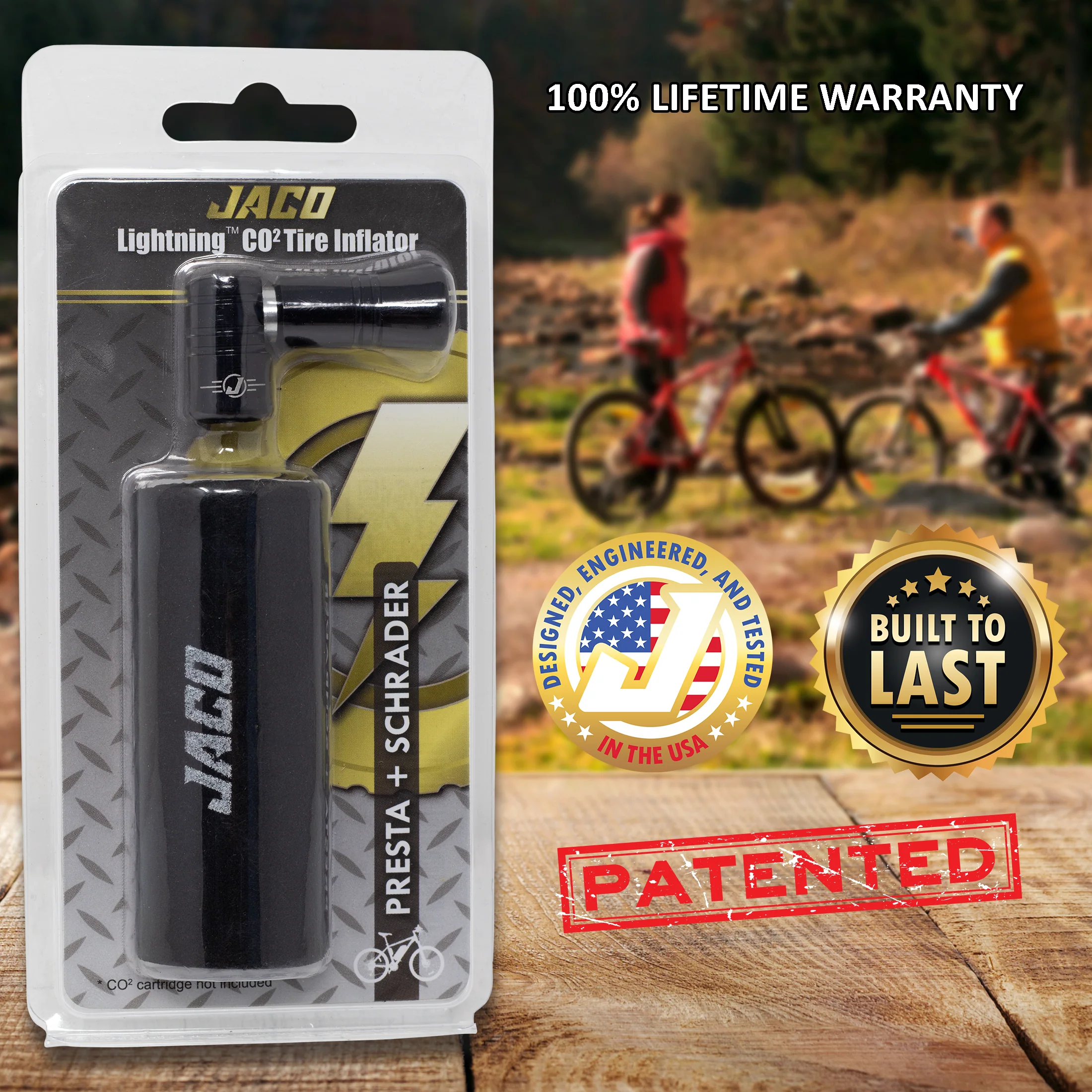 Lightning™ CO2 Inflator for Bike Tires (Presta + Schrader) (CO2 Cartridge Not Included) - Image 11