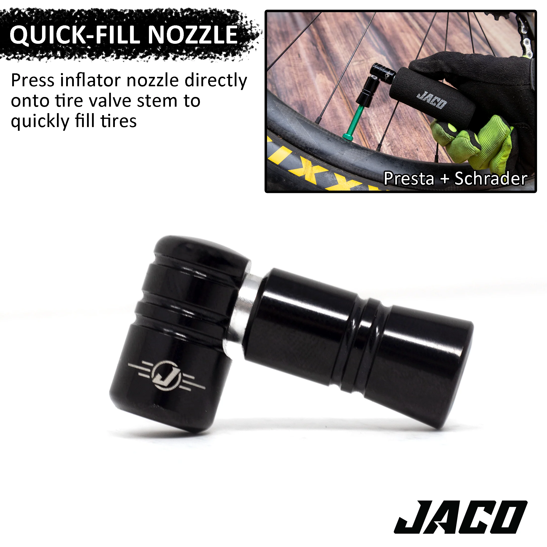 Lightning™ CO2 Inflator for Bike Tires (Presta + Schrader) (CO2 Cartridge Not Included) - Image 4
