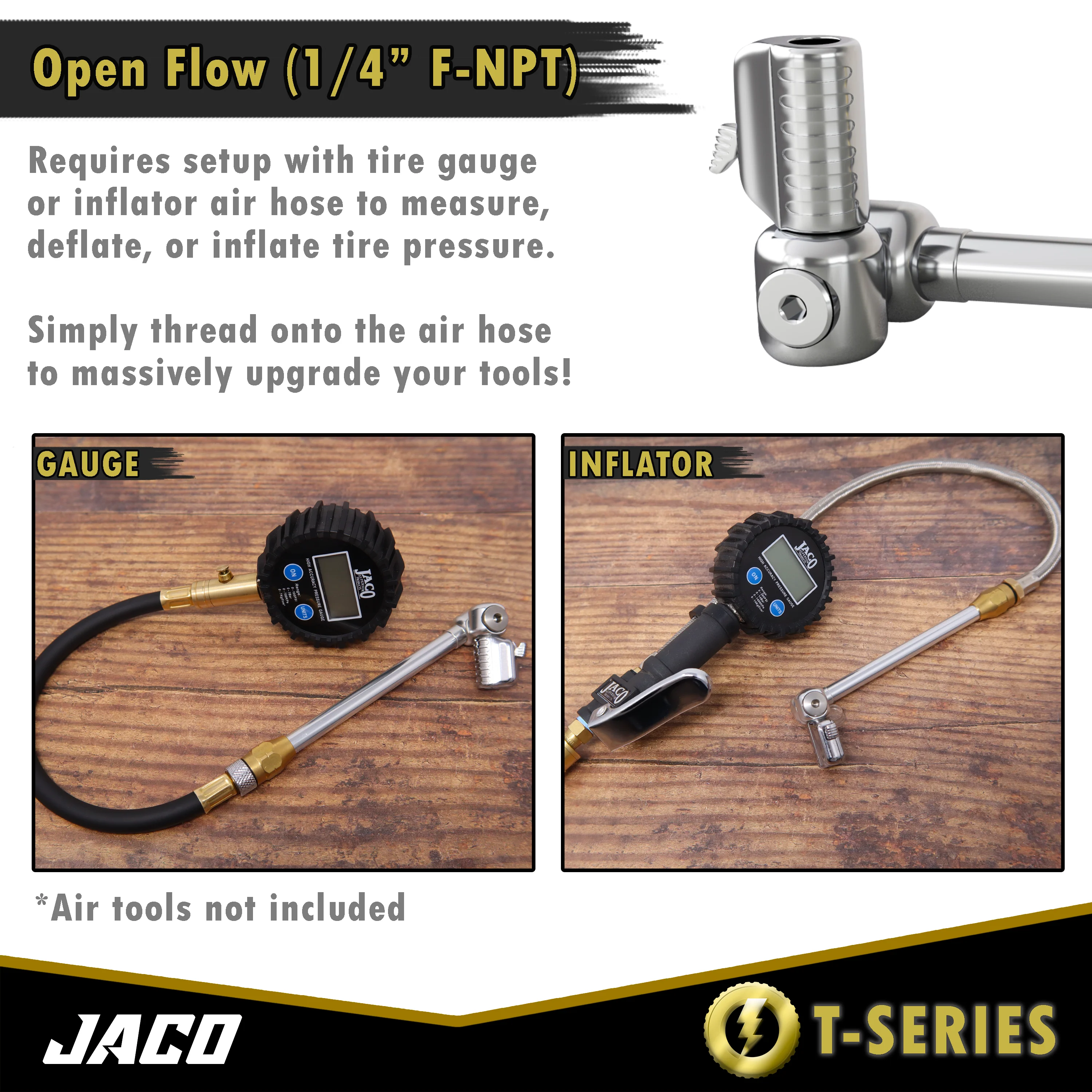 Lightning™ T-Series Tire Air Chuck | Open Flow, 1/4" F-NPT - Image 8