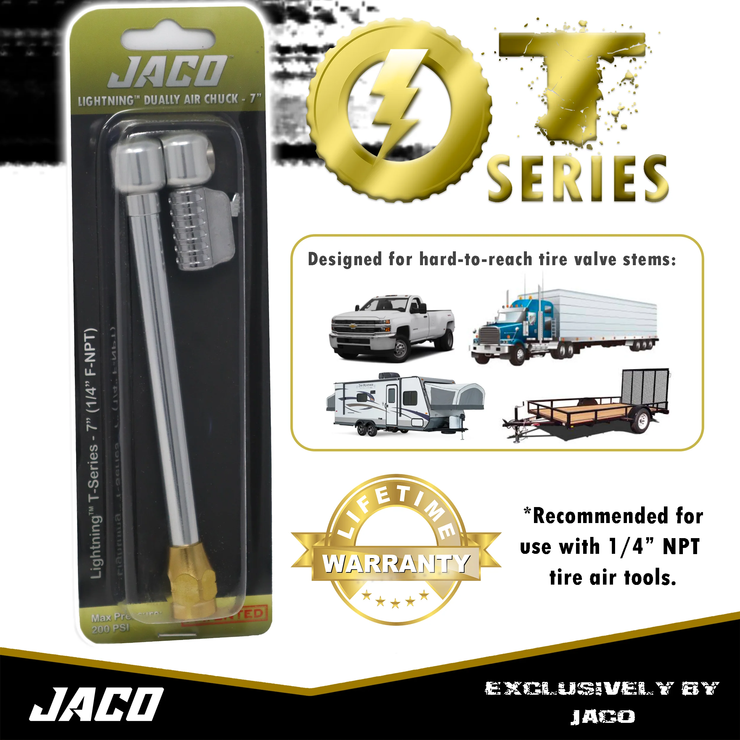 Lightning™ T-Series Tire Air Chuck | Open Flow, 1/4" F-NPT - Image 9