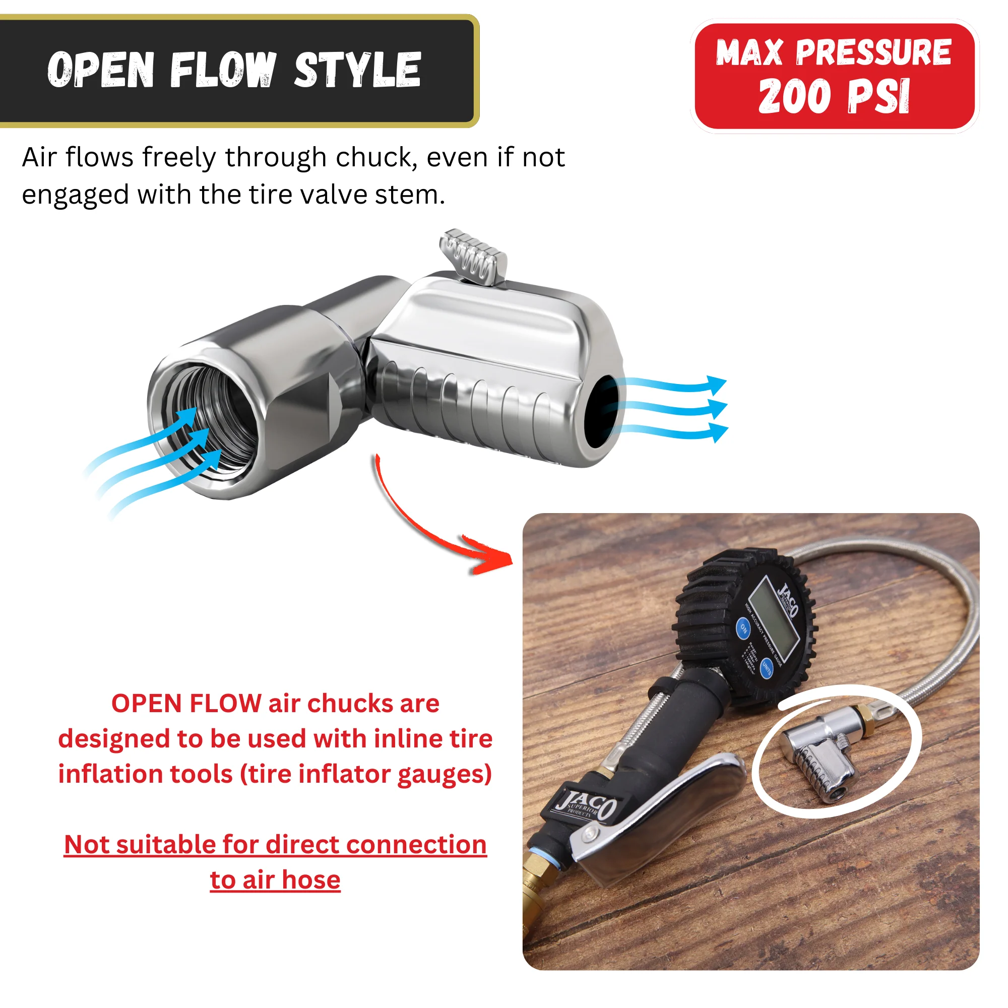 Lightning™ L2 Quick-Connect Tire Air Chuck - 1/4" F-NPT - Image 11
