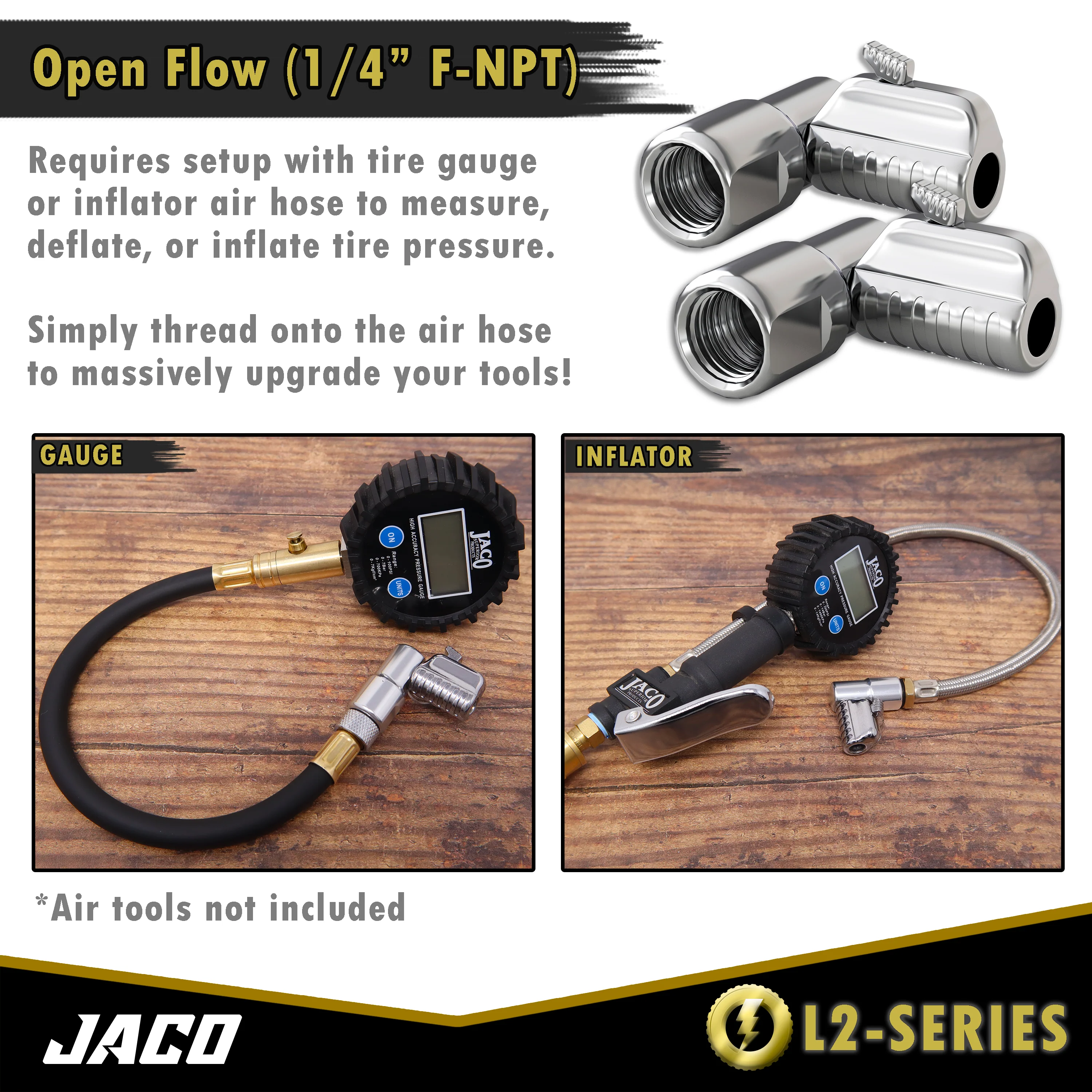Lightning™ L2 Quick-Connect Tire Air Chuck - 1/4" F-NPT - Image 3