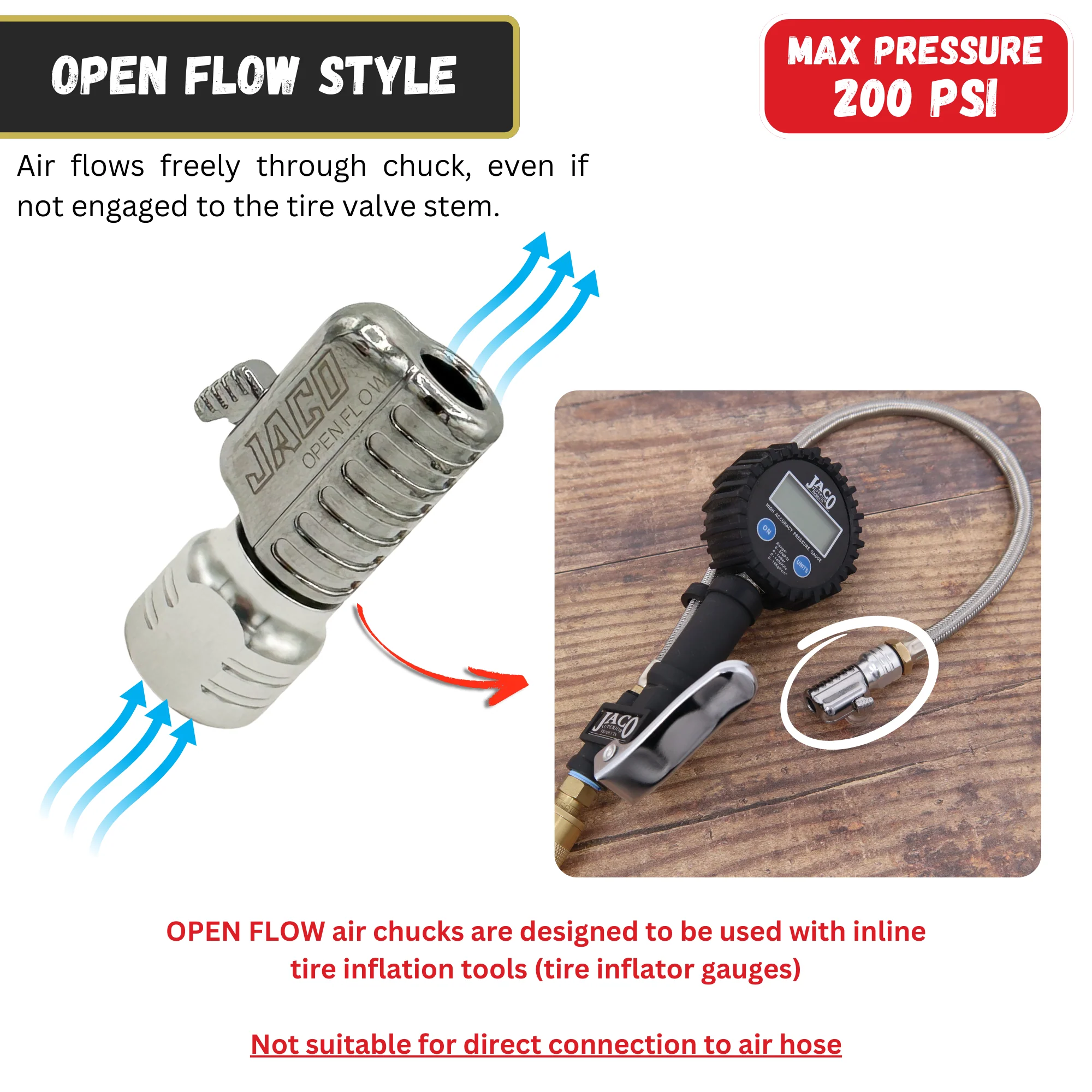 Lightning™ S2 Quick-Connect Tire Air Chuck - 1/4" F-NPT - Image 10