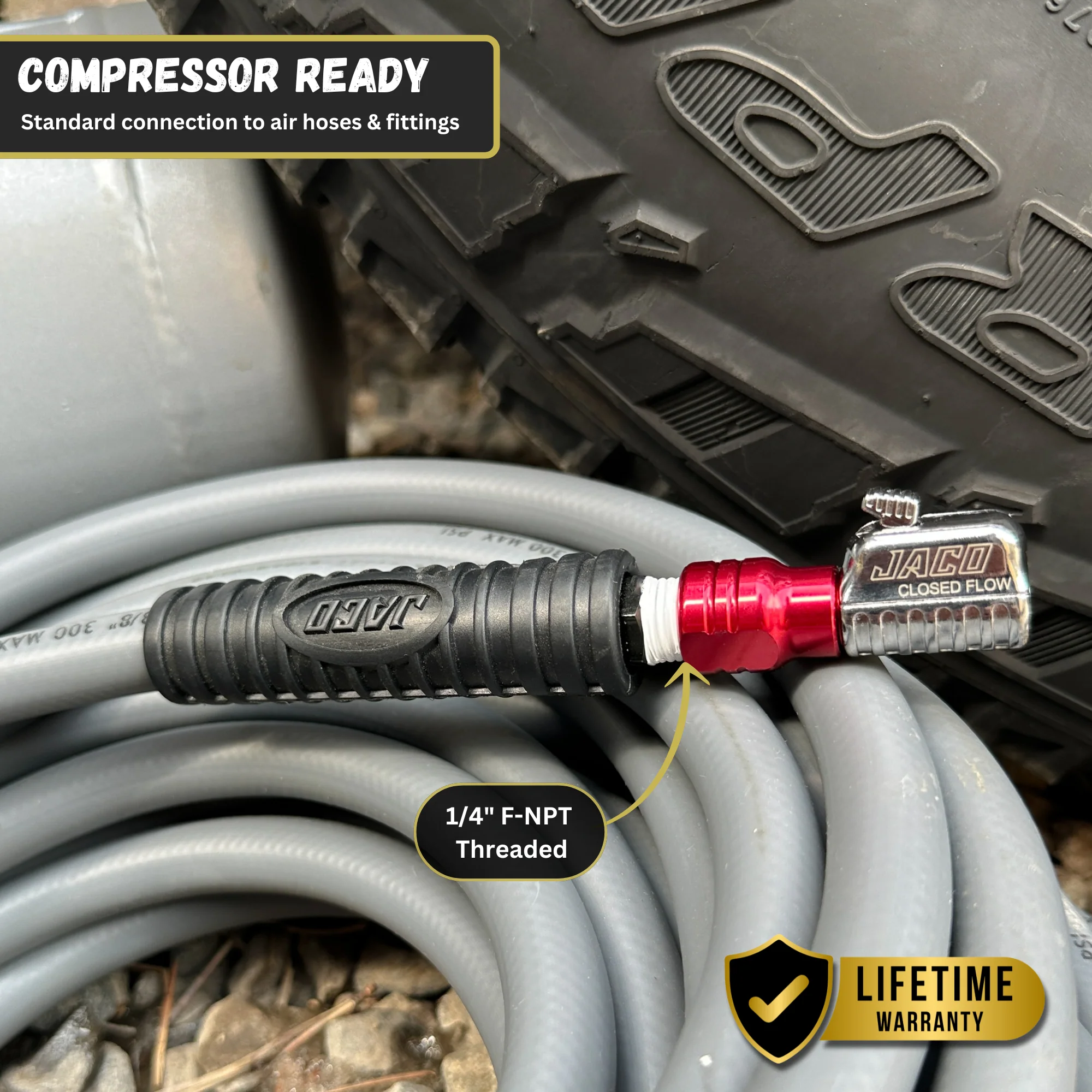 Lightning™ S2 Quick-Connect Tire Air Chuck - 1/4" F-NPT - Image 8
