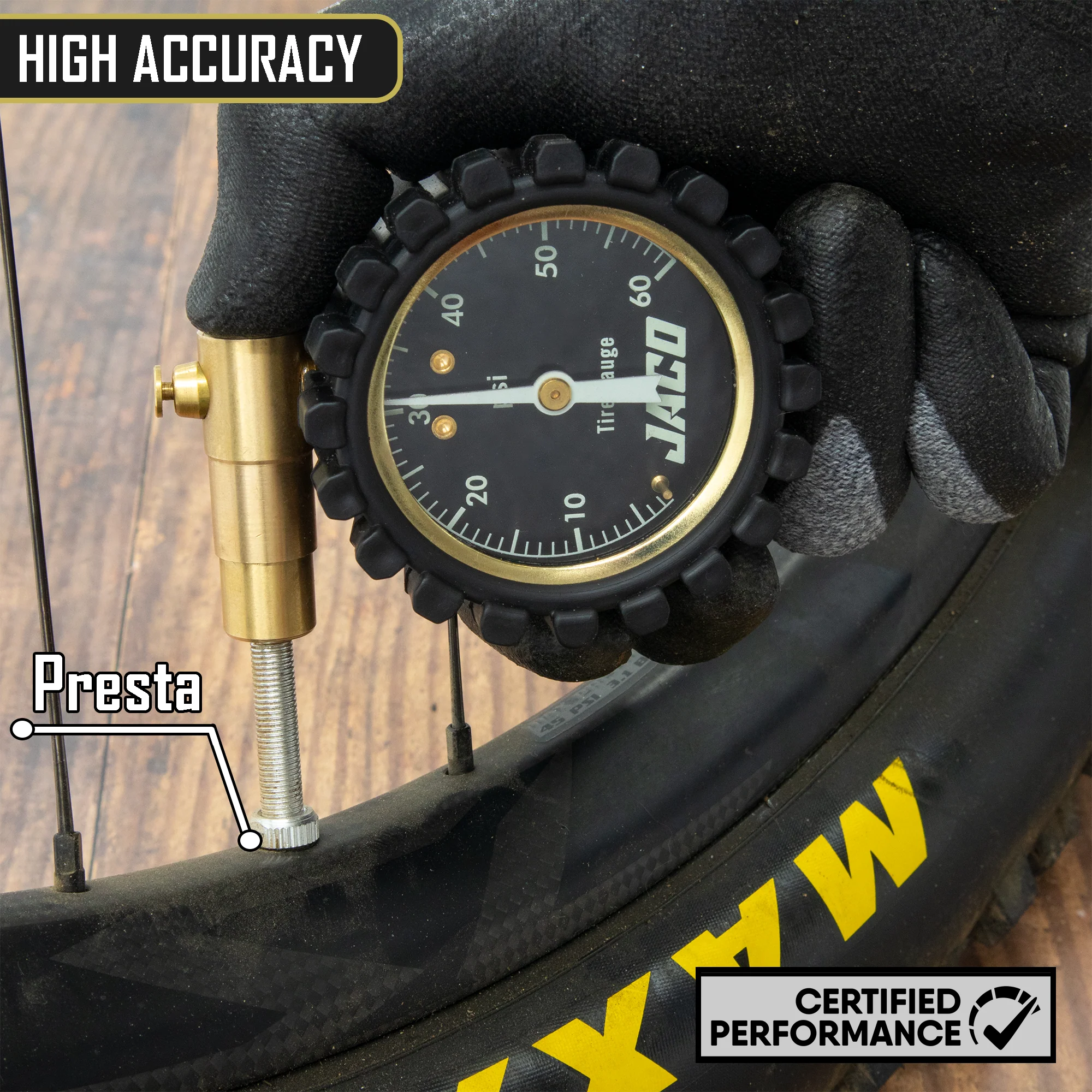 MBX-60 Presta Tire Pressure Gauge for Bikes (Max 60 PSI) | MTB & XC Series - Image 3