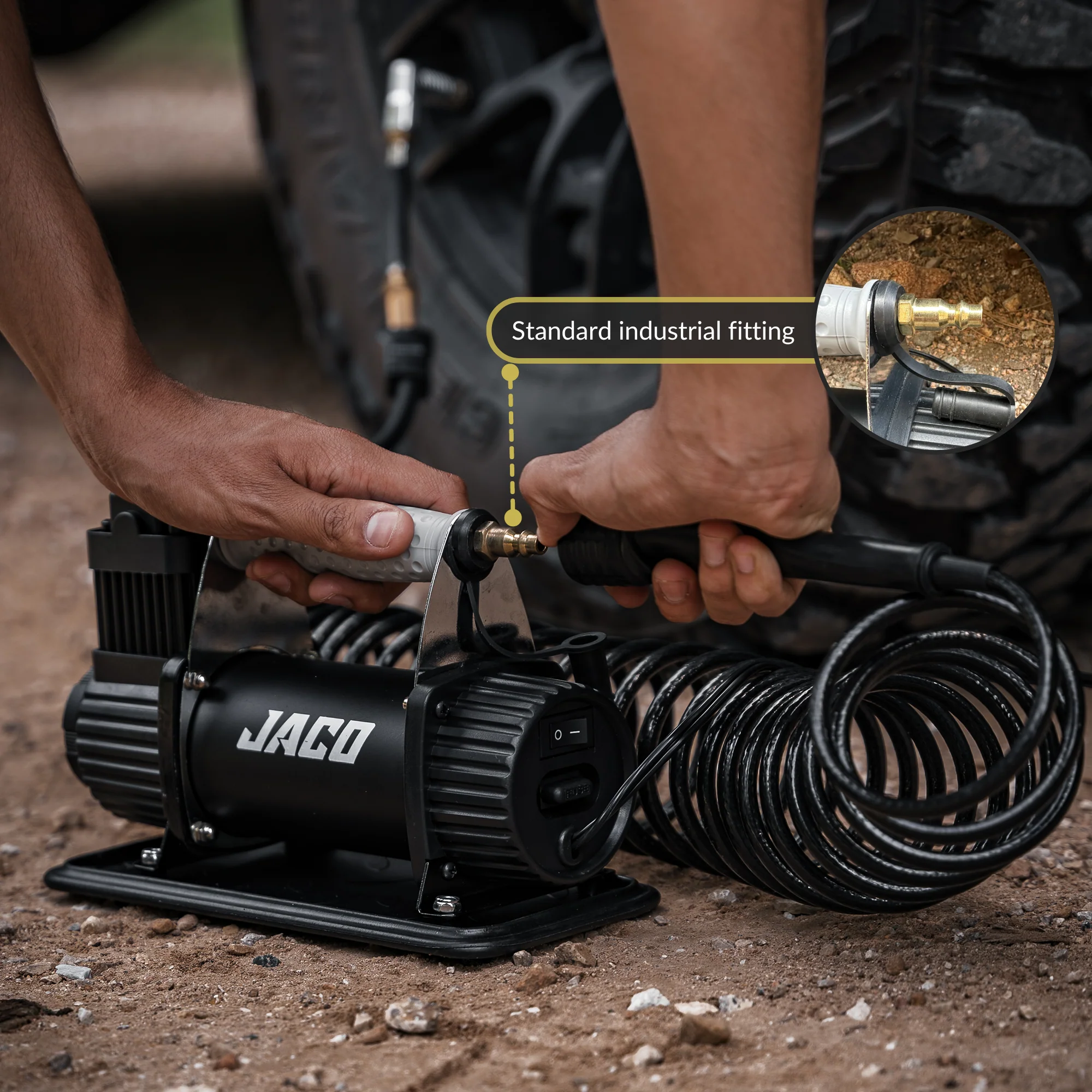 TrailPro™ Heavy Duty Portable Air Compressor - 3.5 CFM (12V/33A) | On x Off Road Tire Inflator Kit - Image 5
