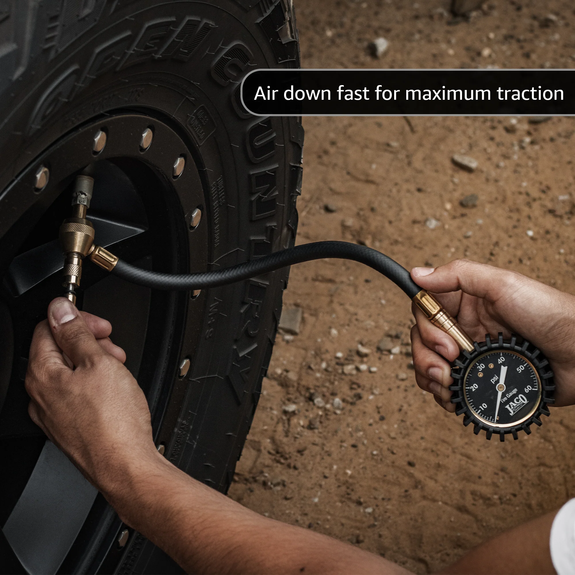 RapidFlow™ Tire Deflator Gauge (0-60 PSI) | Rapid Off-Road Air Down Kit - Image 3