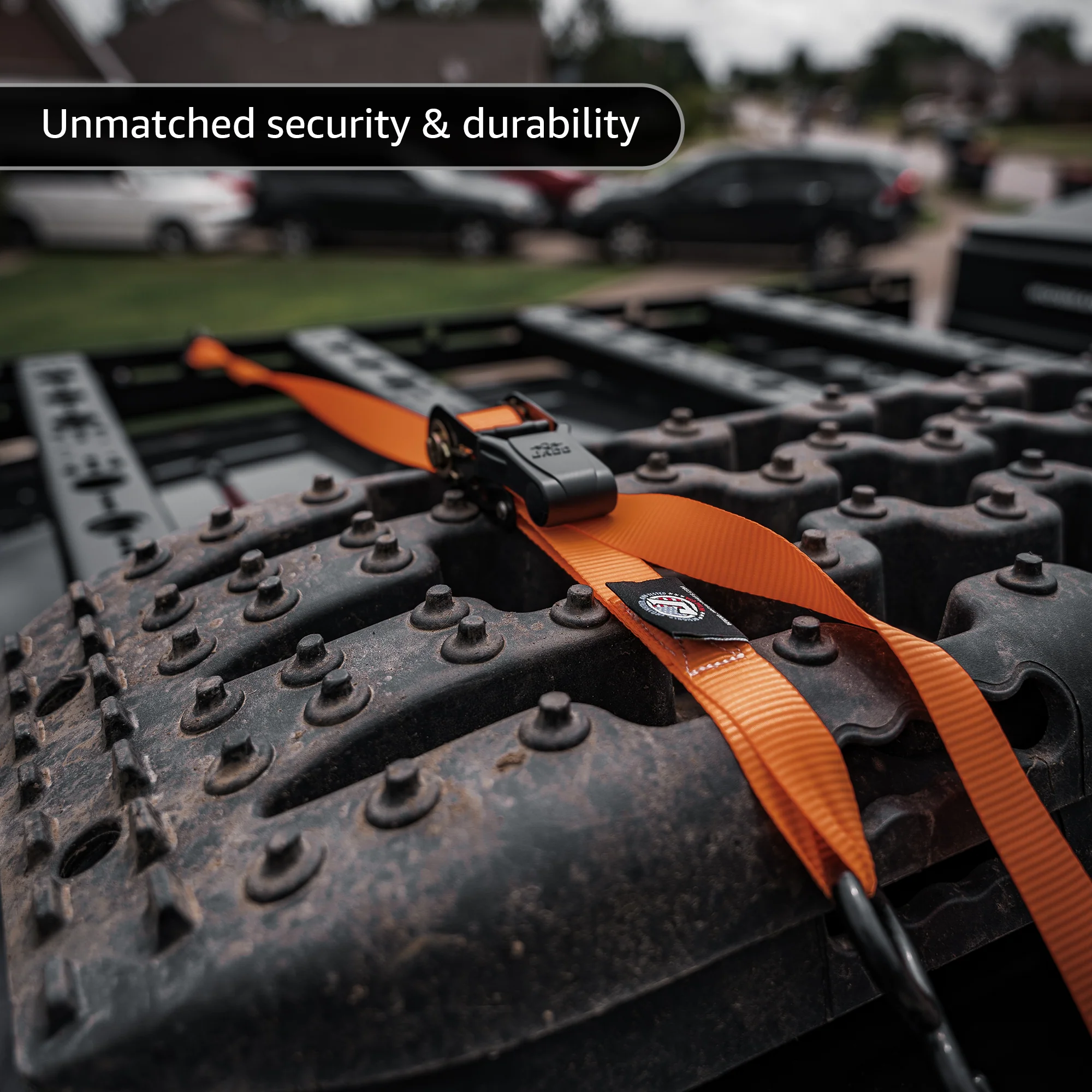 Tie Down Ratchet Straps (4 Pack) - 1 in x 15 ft | AAR Certified Break Strength (1,823 lbs) | Cargo Tie Down Set - Image 11