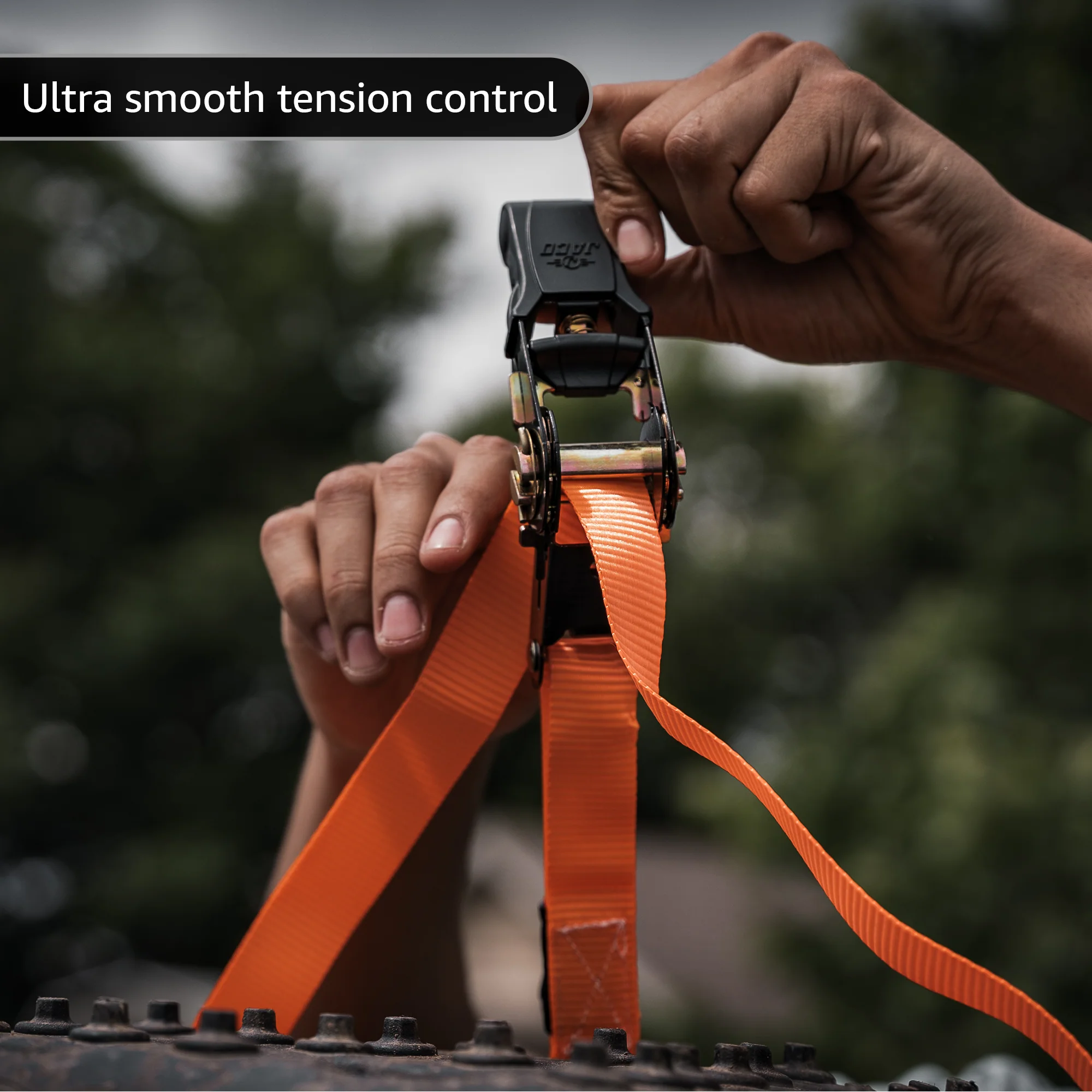 Tie Down Ratchet Straps (4 Pack) - 1 in x 15 ft | AAR Certified Break Strength (1,823 lbs) | Cargo Tie Down Set - Image 12