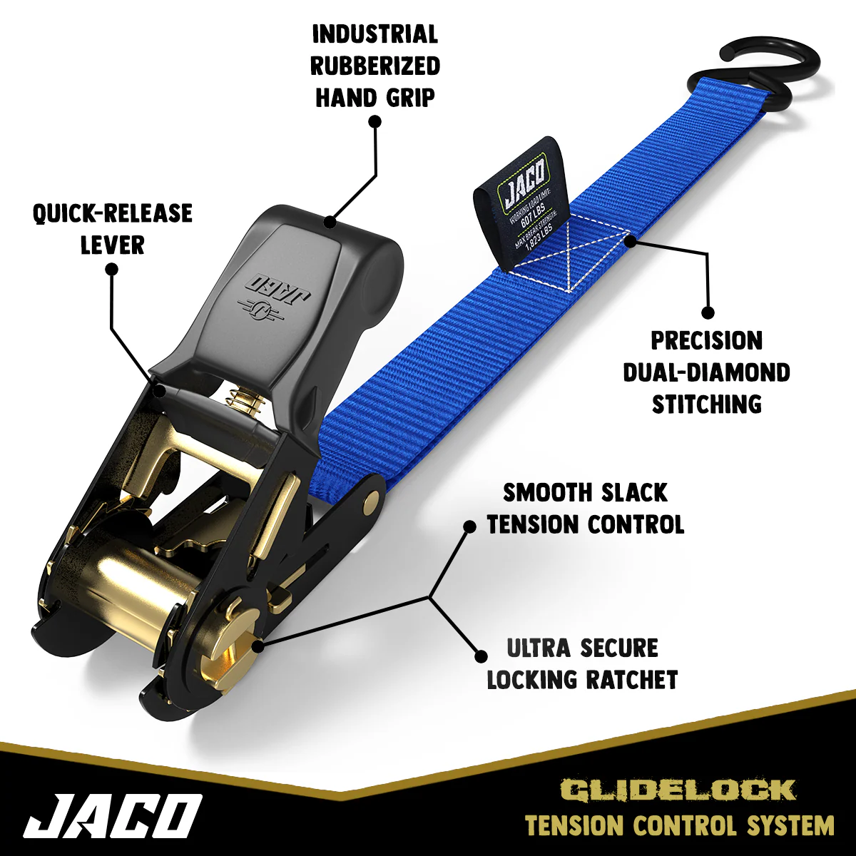 Tie Down Ratchet Straps (4 Pack) - 1 in x 15 ft | AAR Certified Break Strength (1,823 lbs) | Cargo Tie Down Set - Image 23