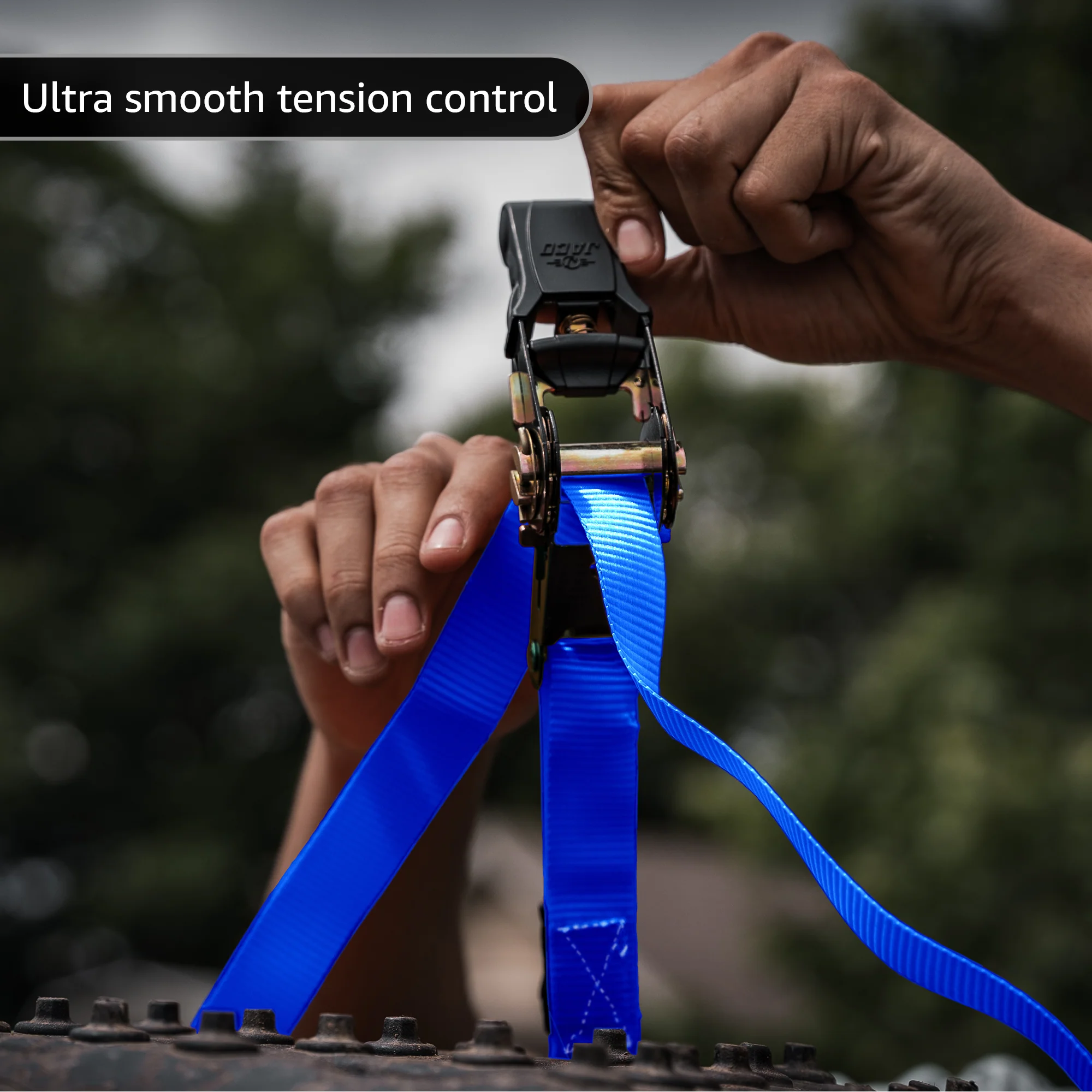Tie Down Ratchet Straps (4 Pack) - 1 in x 15 ft | AAR Certified Break Strength (1,823 lbs) | Cargo Tie Down Set - Image 25