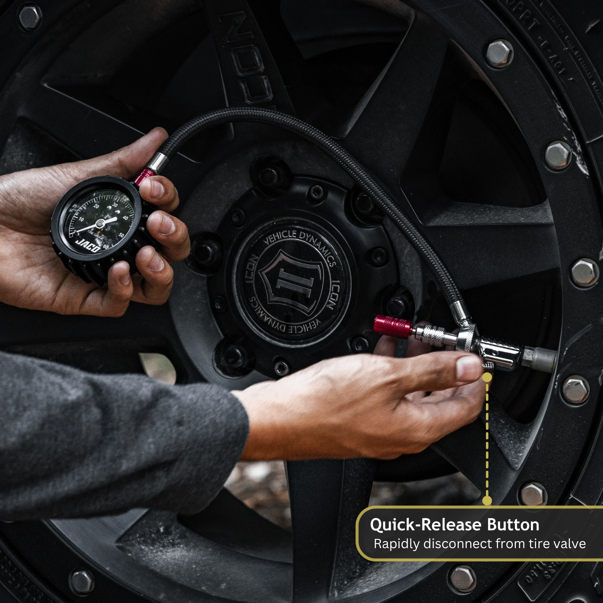 Lightning™ RX4 Tire Deflator with Gauge - 60 PSI | Quick-Connect Rapid Air Down Tool for Off Road 4x4 - Image 4