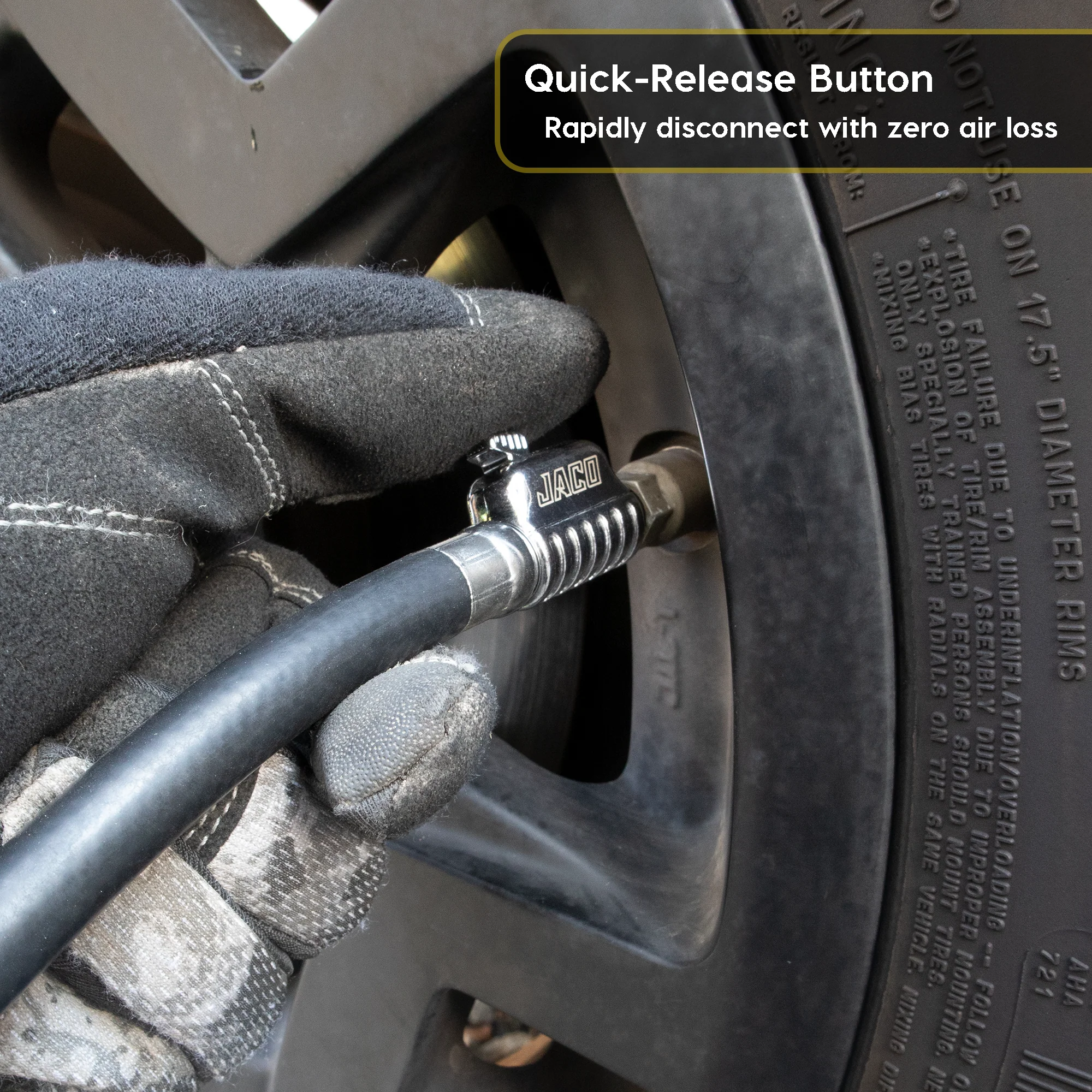 Lightning™ S2X Quick-Connect Locking Tire Inflator Air Chuck Extension | Patented Lock-on Compressor Hose Attachment (Open Flow) - Image 5