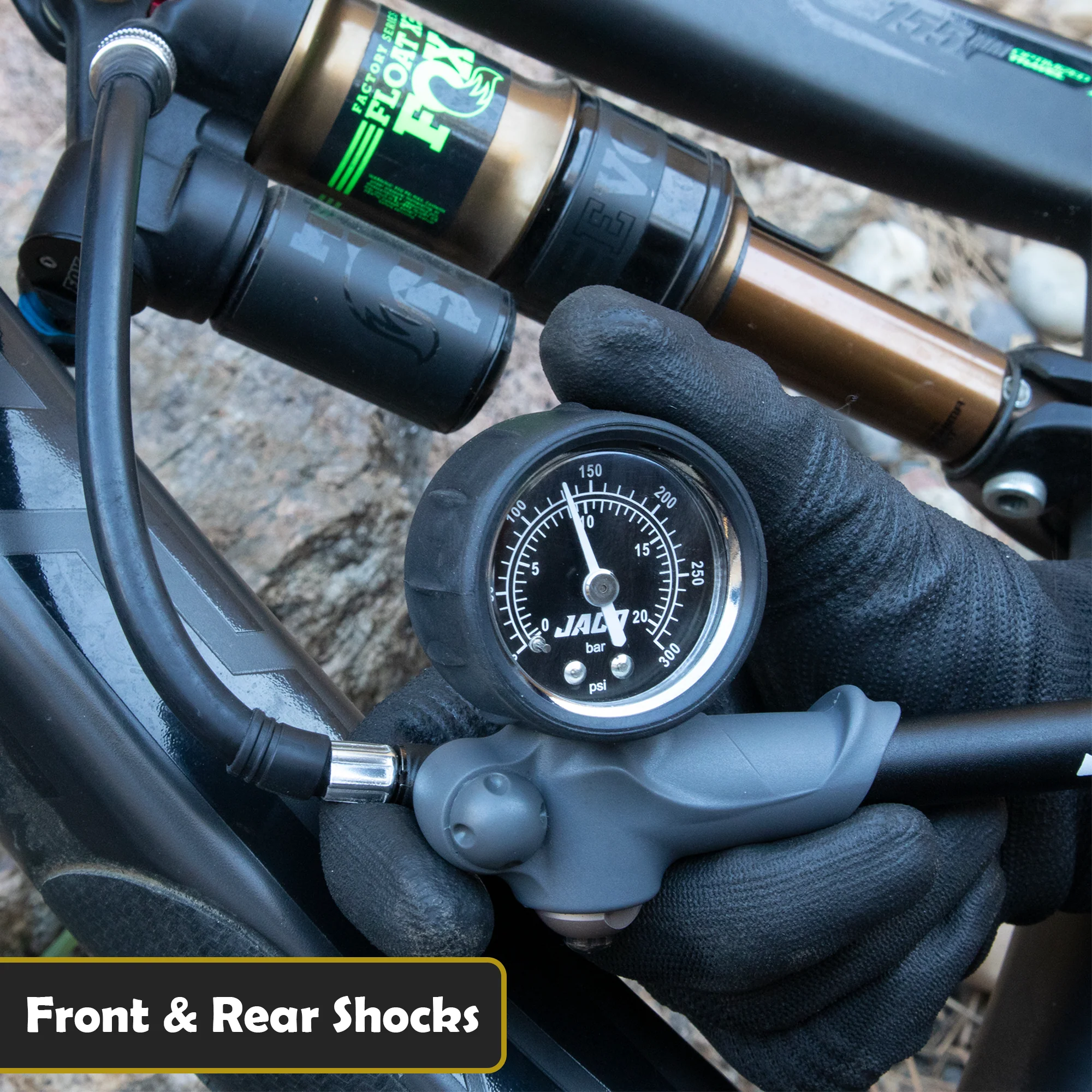 ShockPro™ Mountain Bike Shock Pump with Gauge - 300 PSI - Image 5