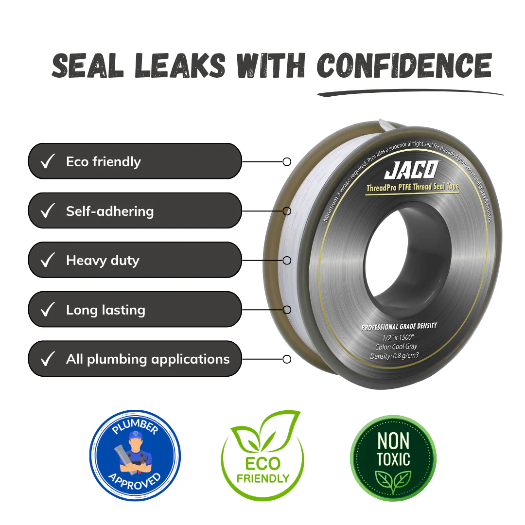 ThreadPro™ PTFE Thread Seal Tape | Professional Grade Plumbing Tape - 1/2" x 125 ft. (Mega Roll) - Image 5