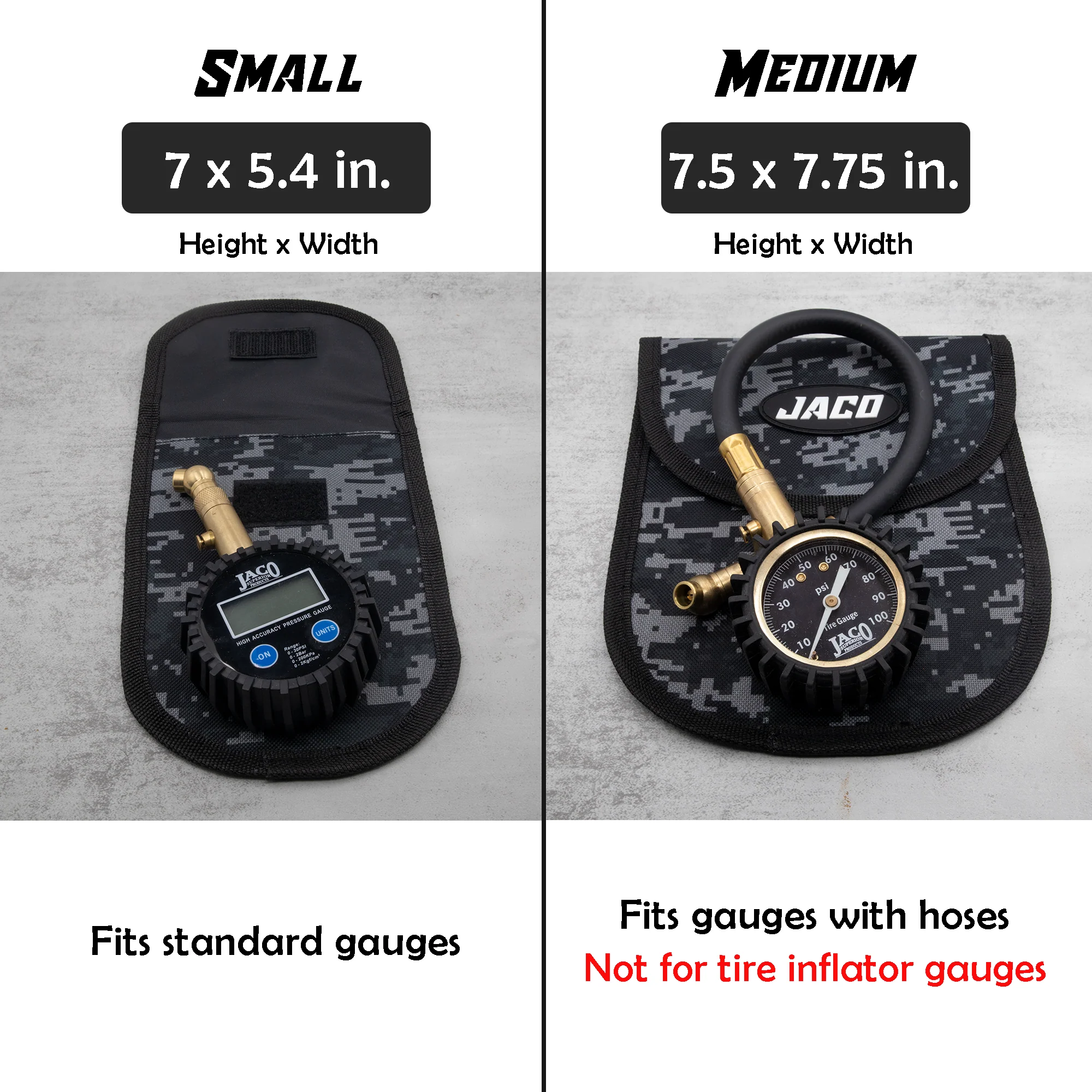 Tire Gauge Storage Pouch | Utility Tool Pouch (Digital Camo) - Image 5